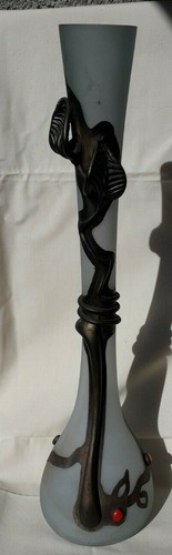 Vase pâte verre signé - en,