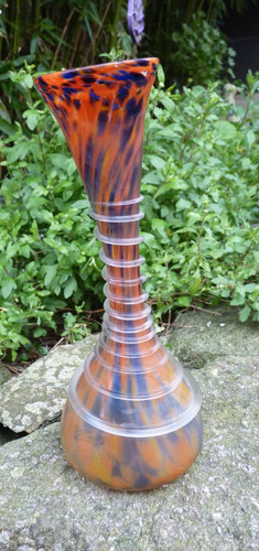 Vase pate verre bohême - vase,